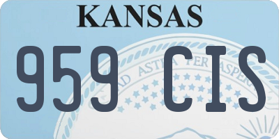 KS license plate 959CIS