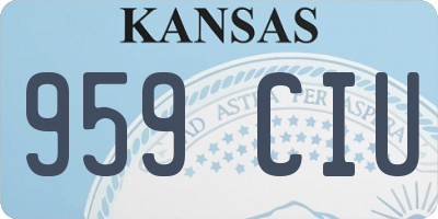 KS license plate 959CIU
