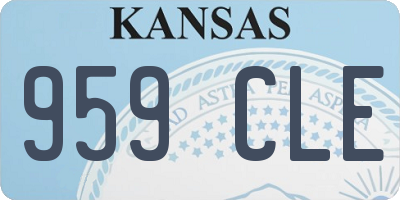 KS license plate 959CLE