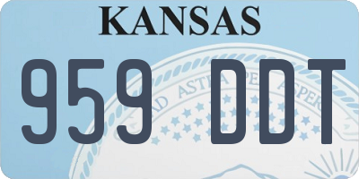 KS license plate 959DDT