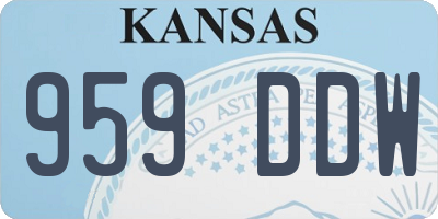 KS license plate 959DDW