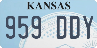 KS license plate 959DDY