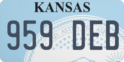 KS license plate 959DEB