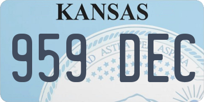 KS license plate 959DEC