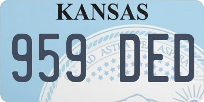 KS license plate 959DED
