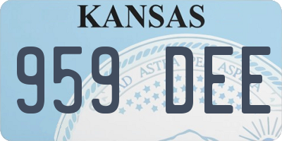 KS license plate 959DEE