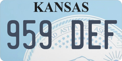 KS license plate 959DEF