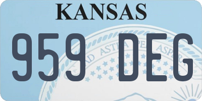 KS license plate 959DEG
