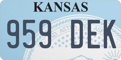 KS license plate 959DEK