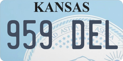KS license plate 959DEL