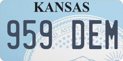 KS license plate 959DEM