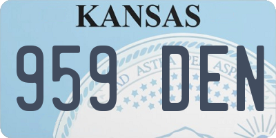 KS license plate 959DEN
