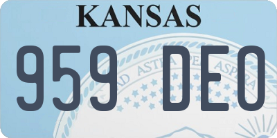 KS license plate 959DEO