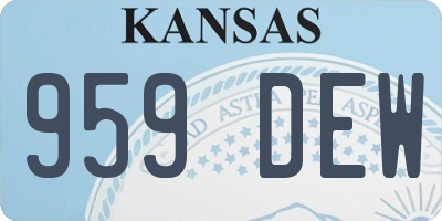 KS license plate 959DEW