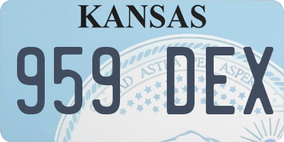 KS license plate 959DEX