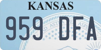 KS license plate 959DFA