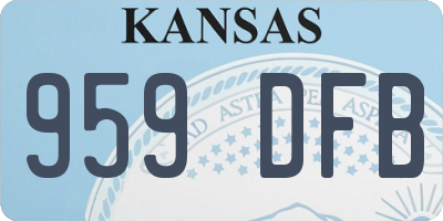 KS license plate 959DFB
