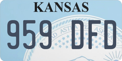 KS license plate 959DFD