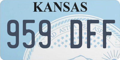 KS license plate 959DFF