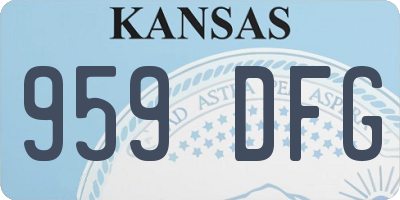 KS license plate 959DFG