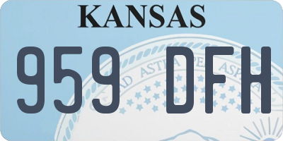 KS license plate 959DFH