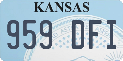 KS license plate 959DFI