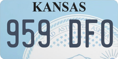 KS license plate 959DFO