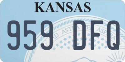 KS license plate 959DFQ