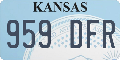 KS license plate 959DFR