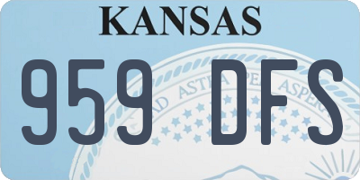KS license plate 959DFS