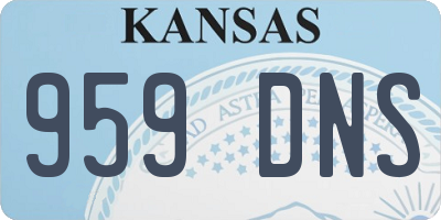 KS license plate 959DNS
