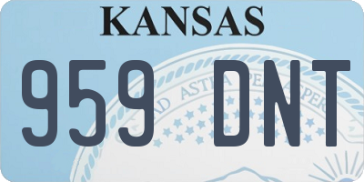 KS license plate 959DNT
