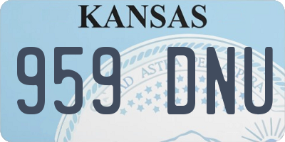 KS license plate 959DNU
