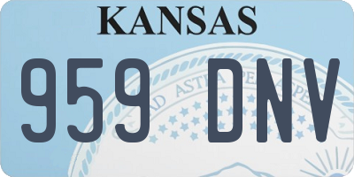 KS license plate 959DNV