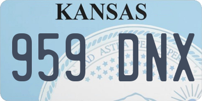 KS license plate 959DNX