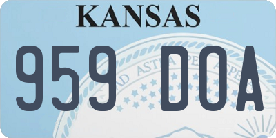 KS license plate 959DOA