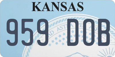 KS license plate 959DOB