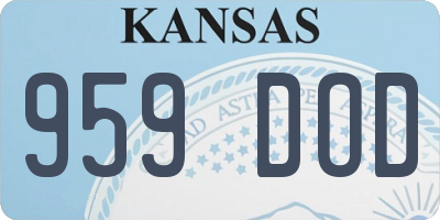 KS license plate 959DOD
