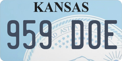 KS license plate 959DOE