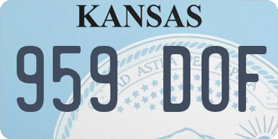 KS license plate 959DOF