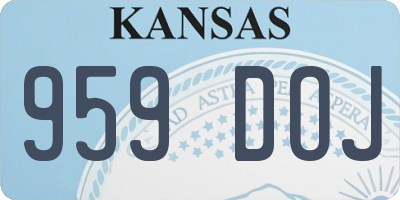KS license plate 959DOJ