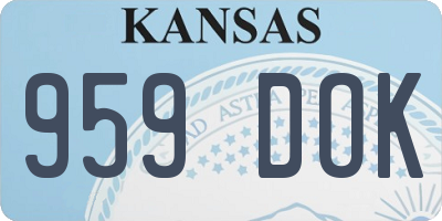 KS license plate 959DOK