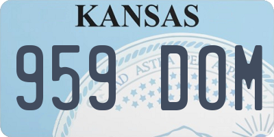 KS license plate 959DOM