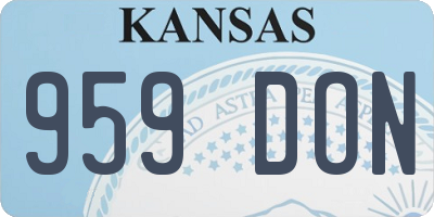 KS license plate 959DON