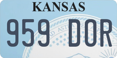 KS license plate 959DOR