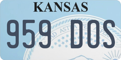 KS license plate 959DOS