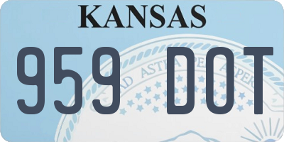KS license plate 959DOT