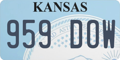 KS license plate 959DOW