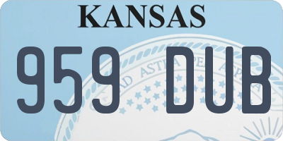 KS license plate 959DUB