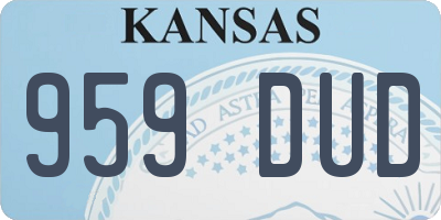 KS license plate 959DUD
